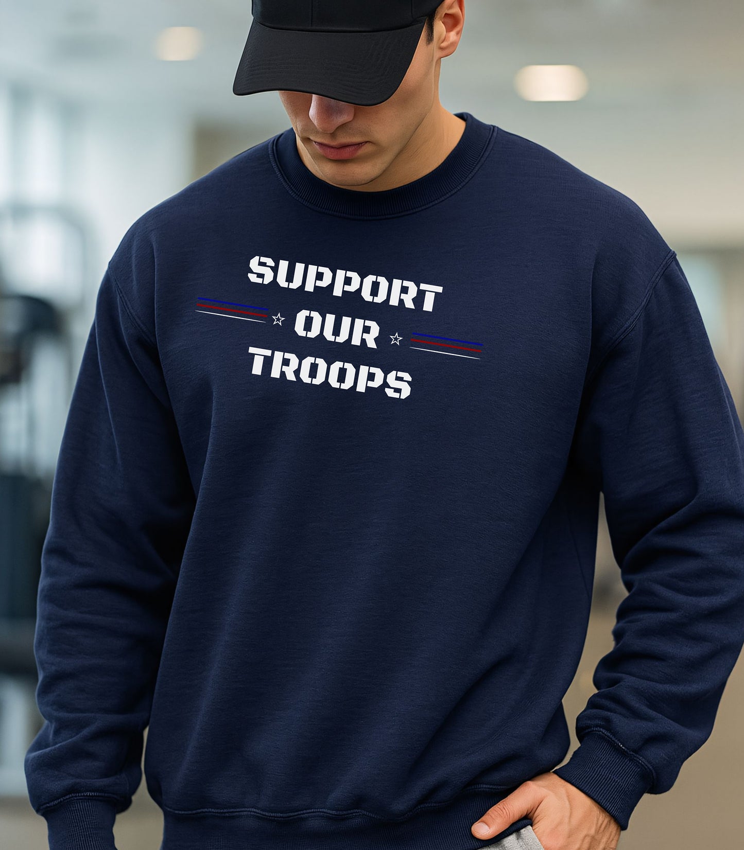 Support Our Troops Sweatshirt, Patriotic Military Pride Apparel