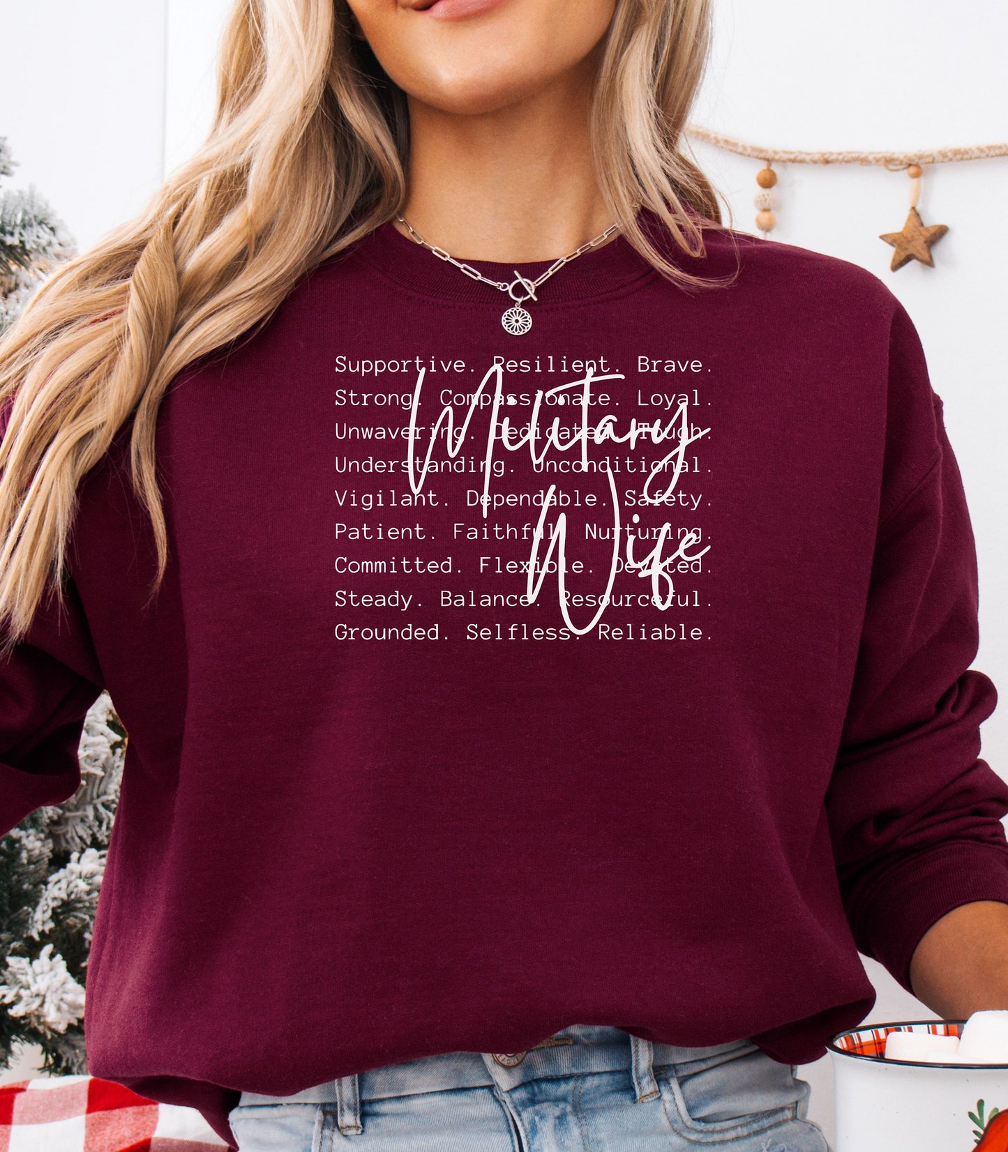 Military Wife Sweatshirt, Strength, Pride & Resilience Pullover