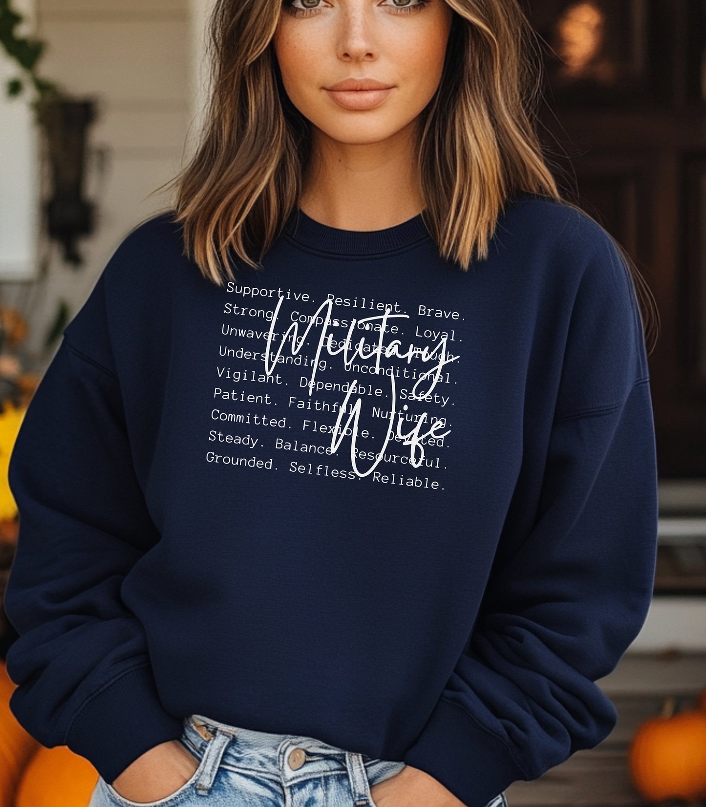 Military Wife Sweatshirt, Strength, Pride & Resilience Pullover