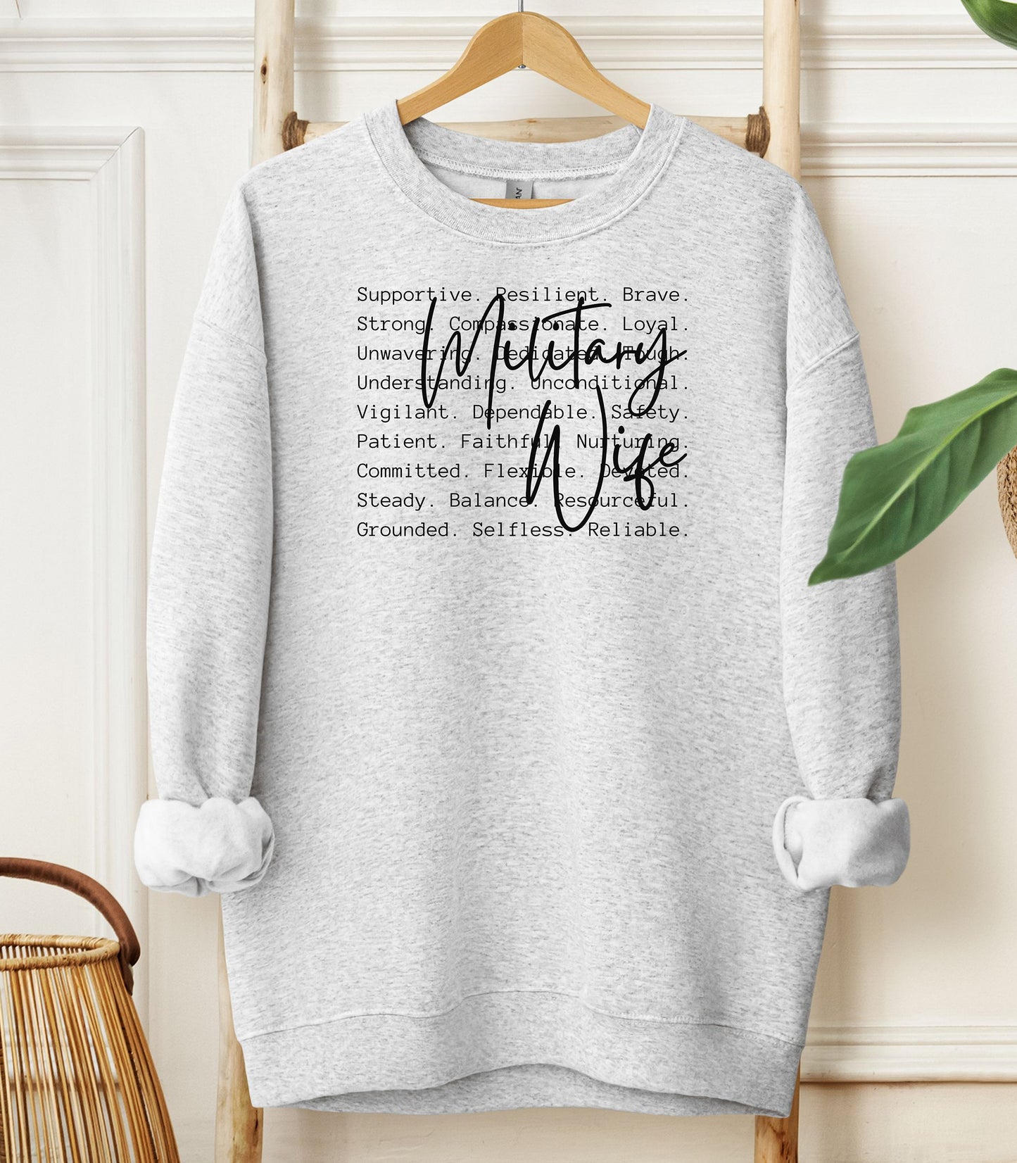 Military Wife Sweatshirt, Strength, Pride & Resilience Pullover