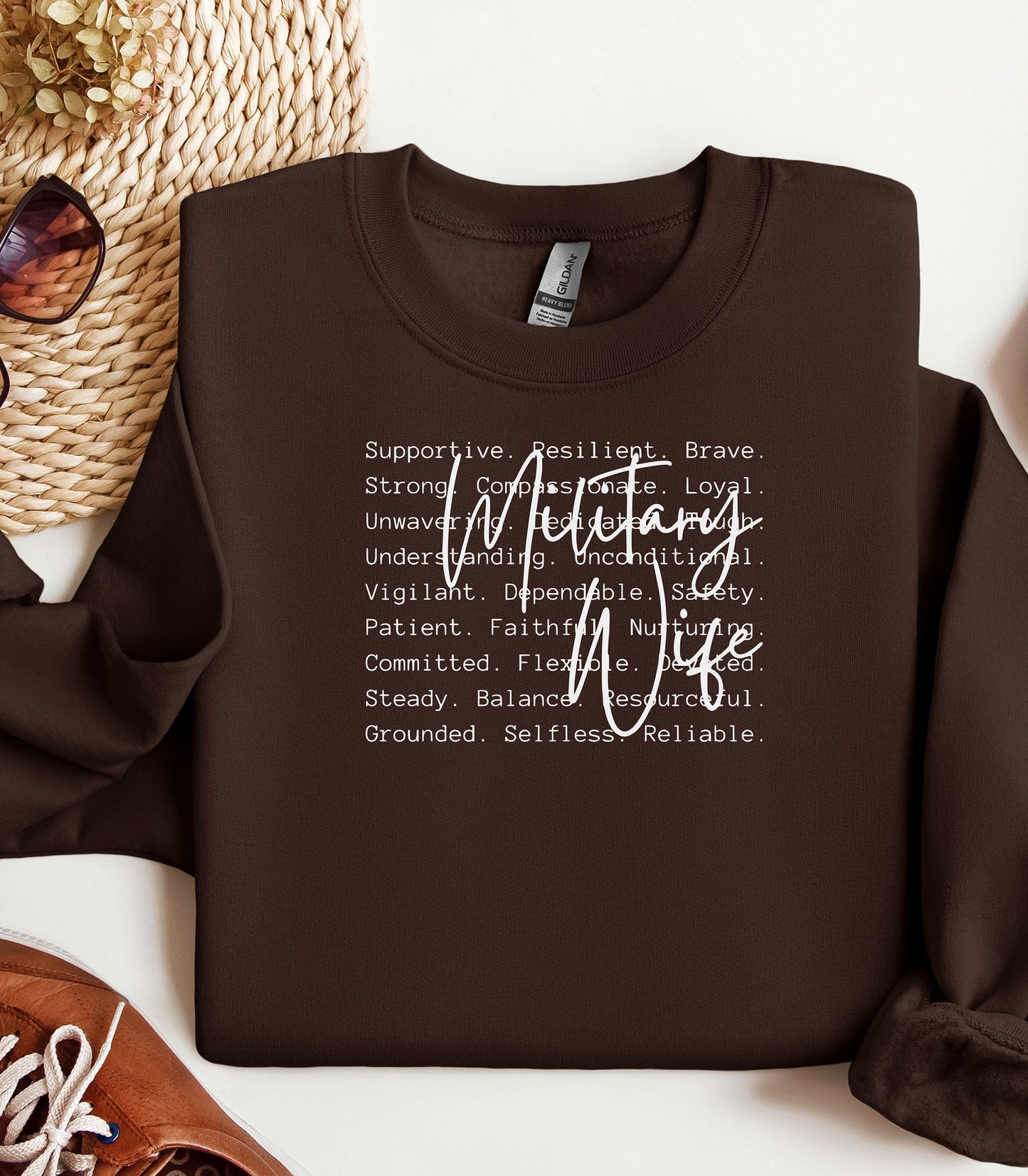 Military Wife Sweatshirt, Strength, Pride & Resilience Pullover