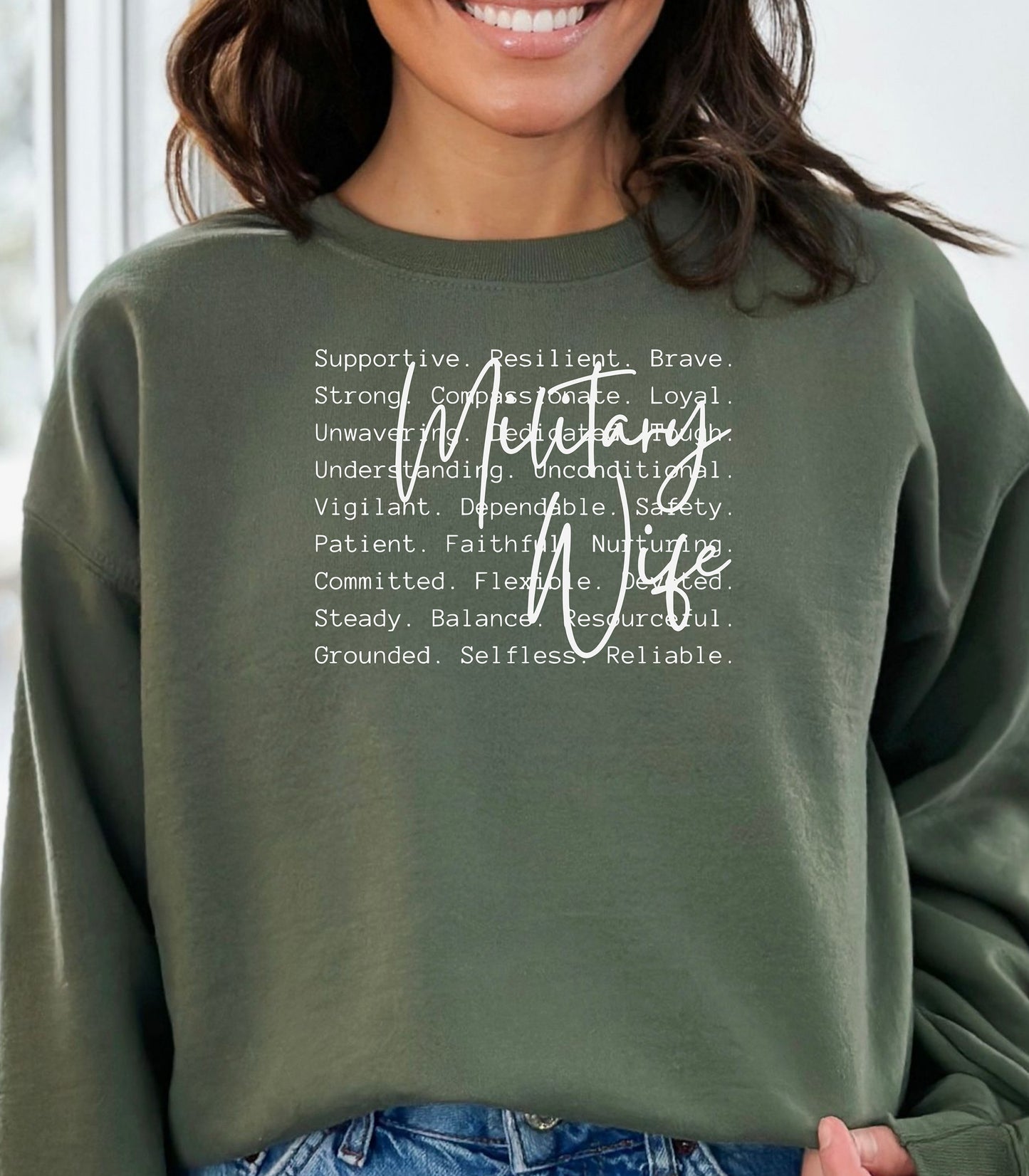 Military Wife Sweatshirt, Strength, Pride & Resilience Pullover