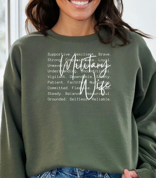 Military Wife Sweatshirt, Strength, Pride & Resilience Pullover