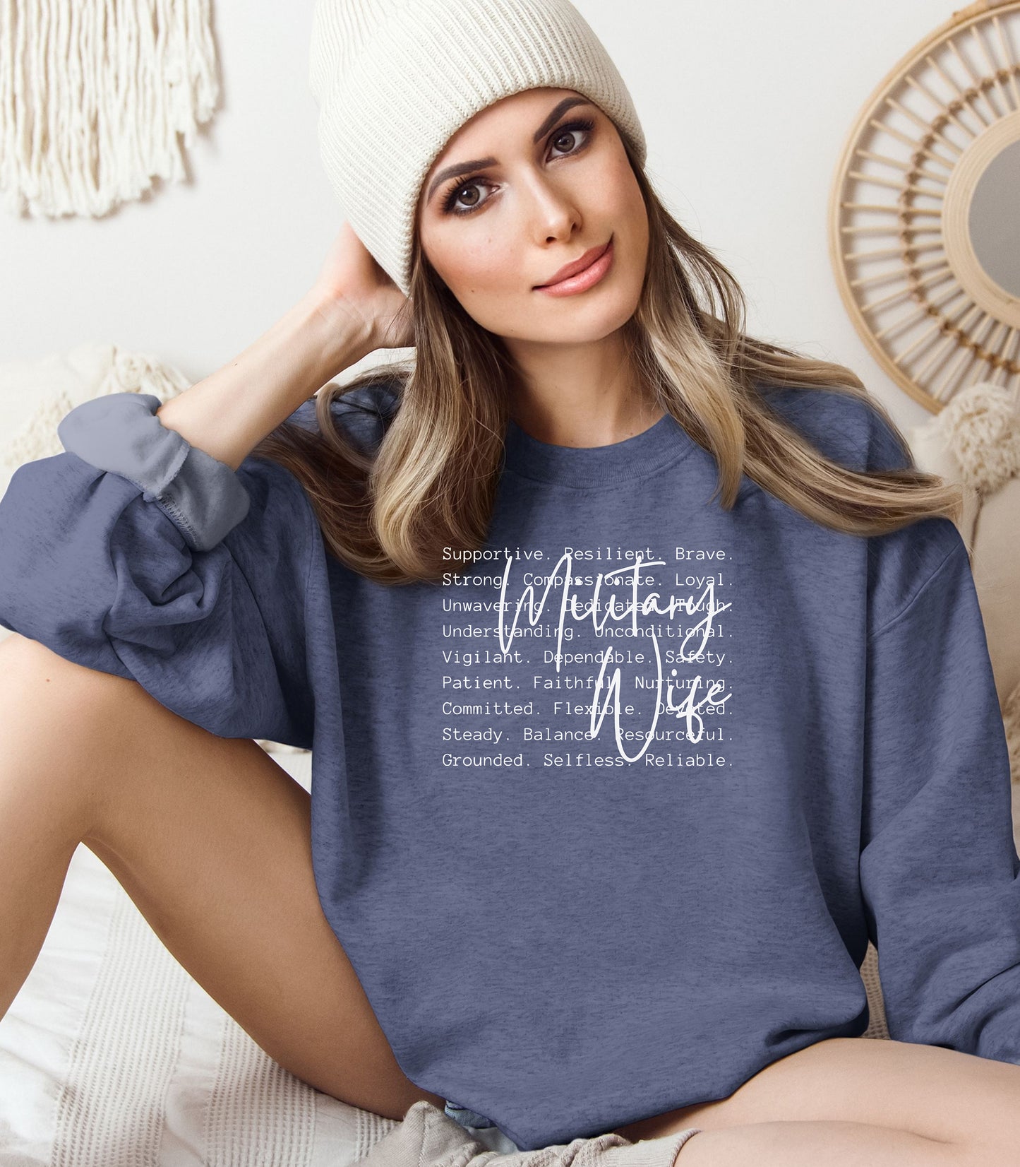 Military Wife Sweatshirt, Strength, Pride & Resilience Pullover