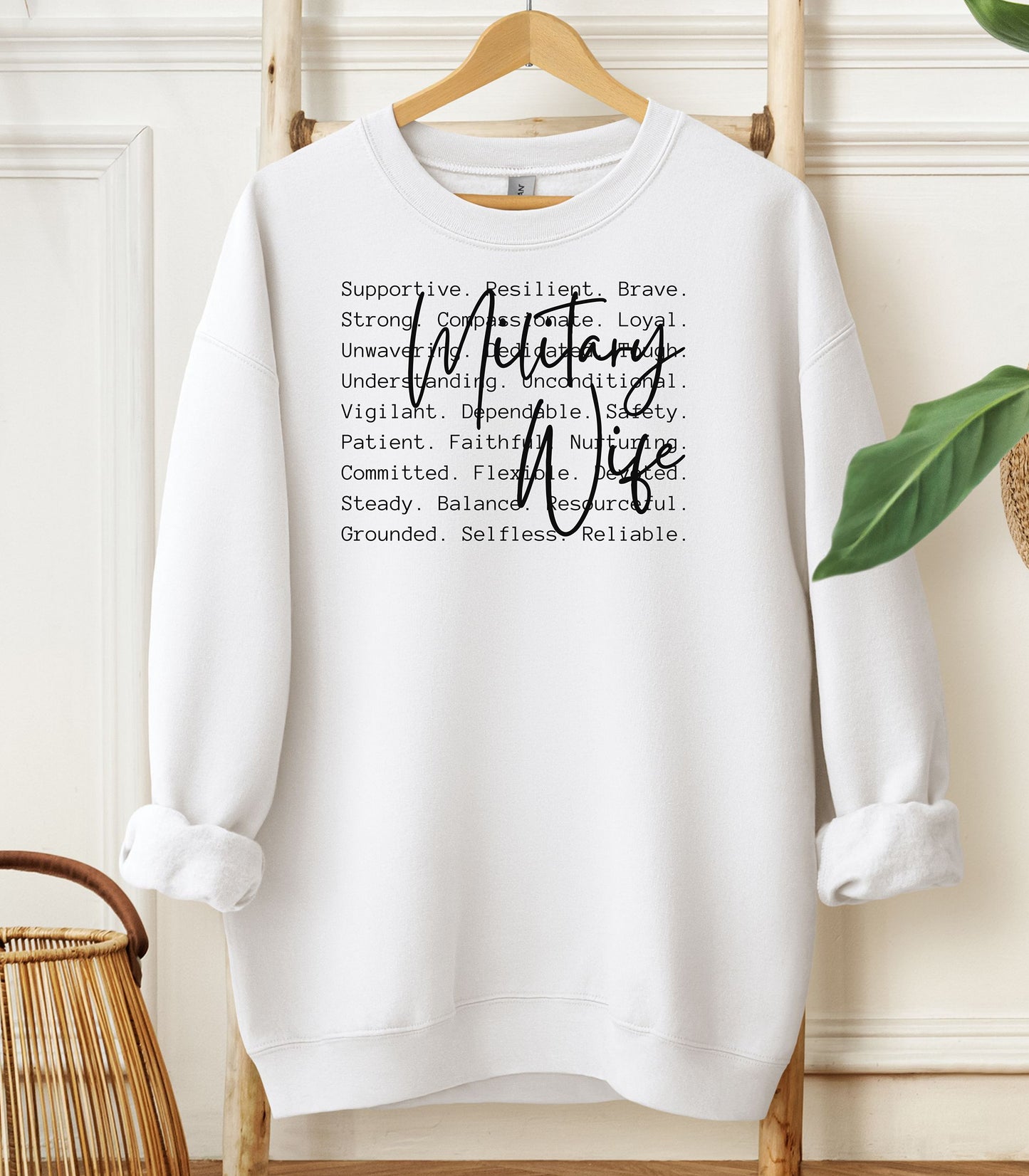 Military Wife Sweatshirt, Strength, Pride & Resilience Pullover