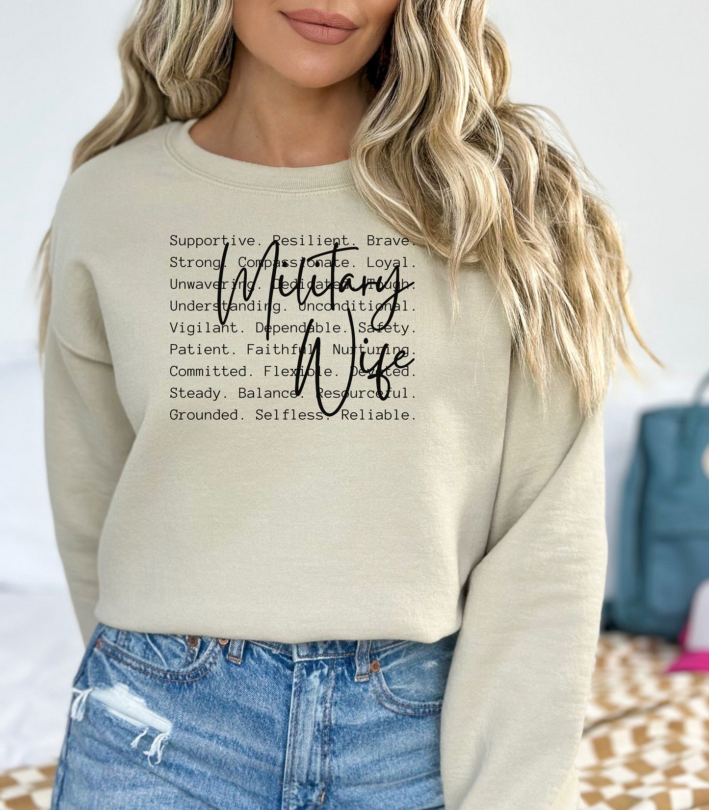 Military Wife Sweatshirt, Strength, Pride & Resilience Pullover