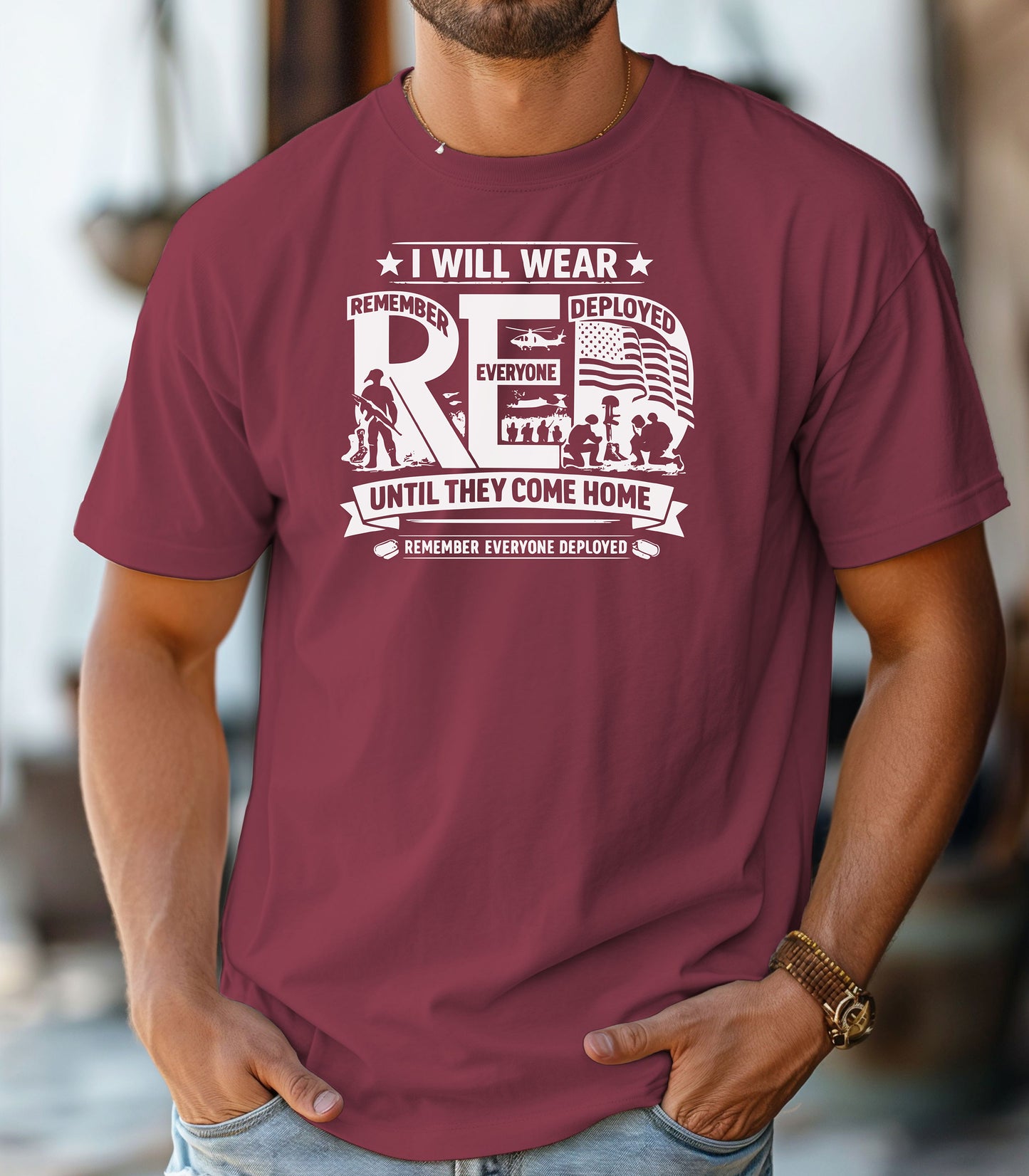 I Will Wear Red Until They Come Home T-Shirt