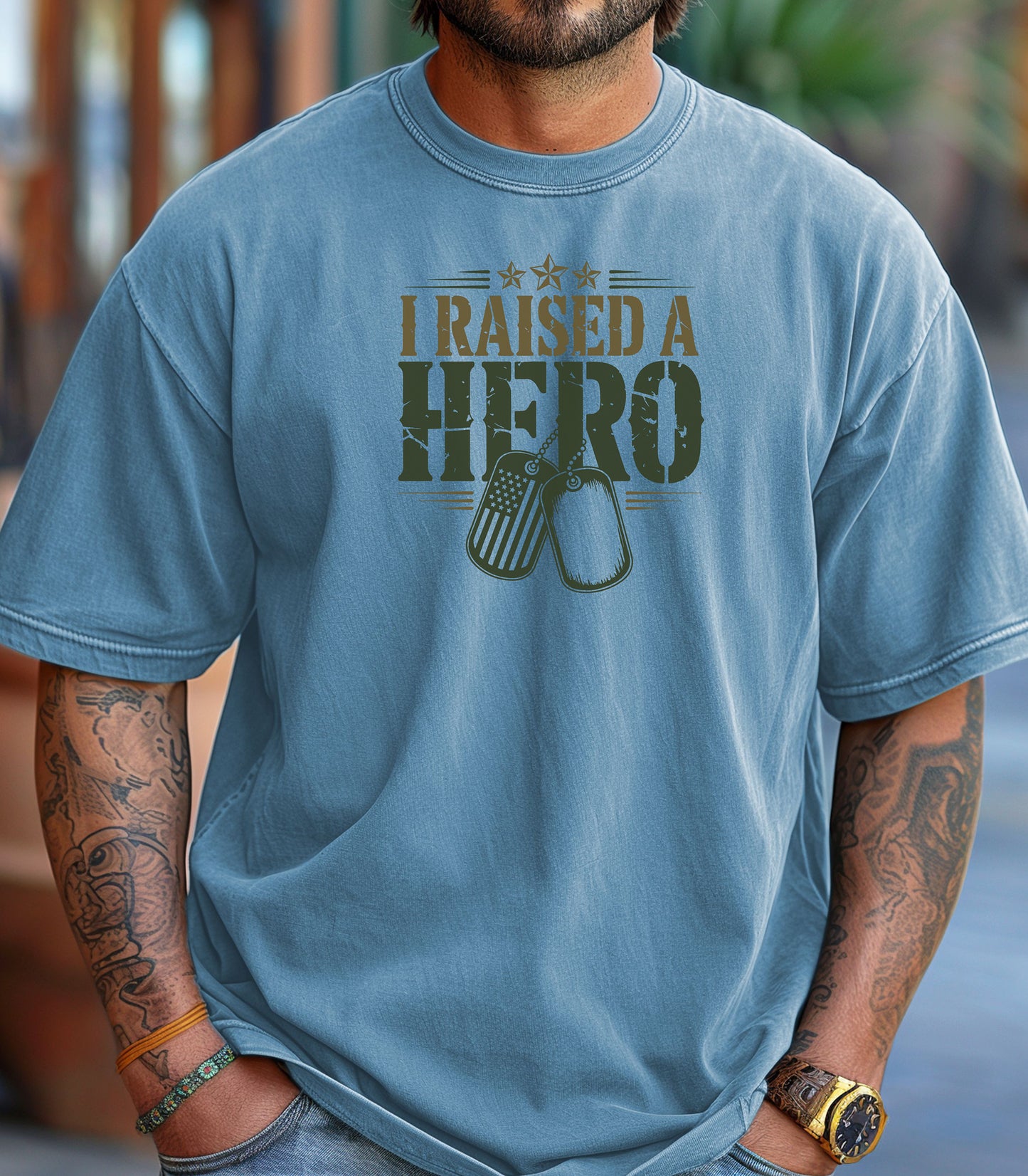 I Raised a Hero T-Shirt, Proud Military Family Tribute Tee