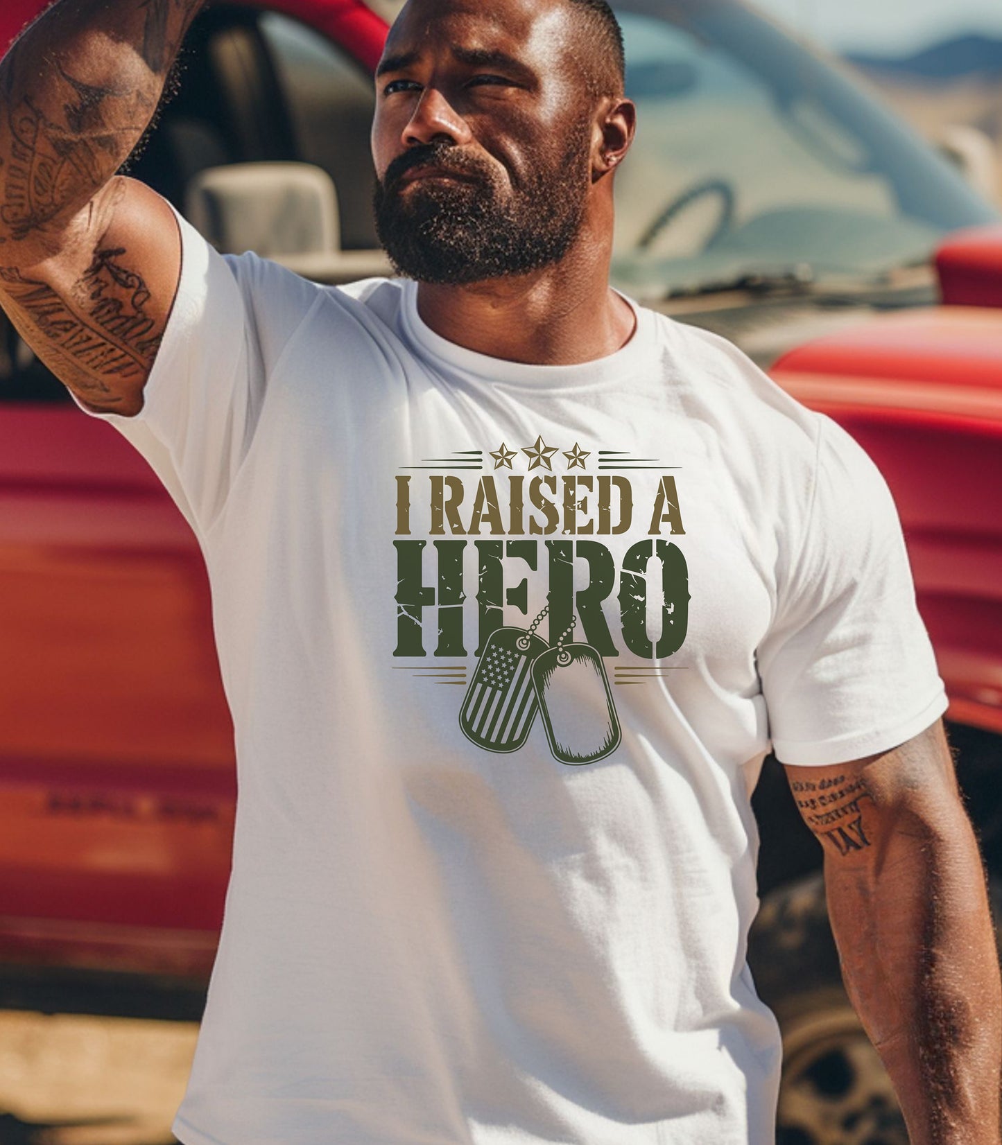 I Raised a Hero T-Shirt, Proud Military Family Tribute Tee