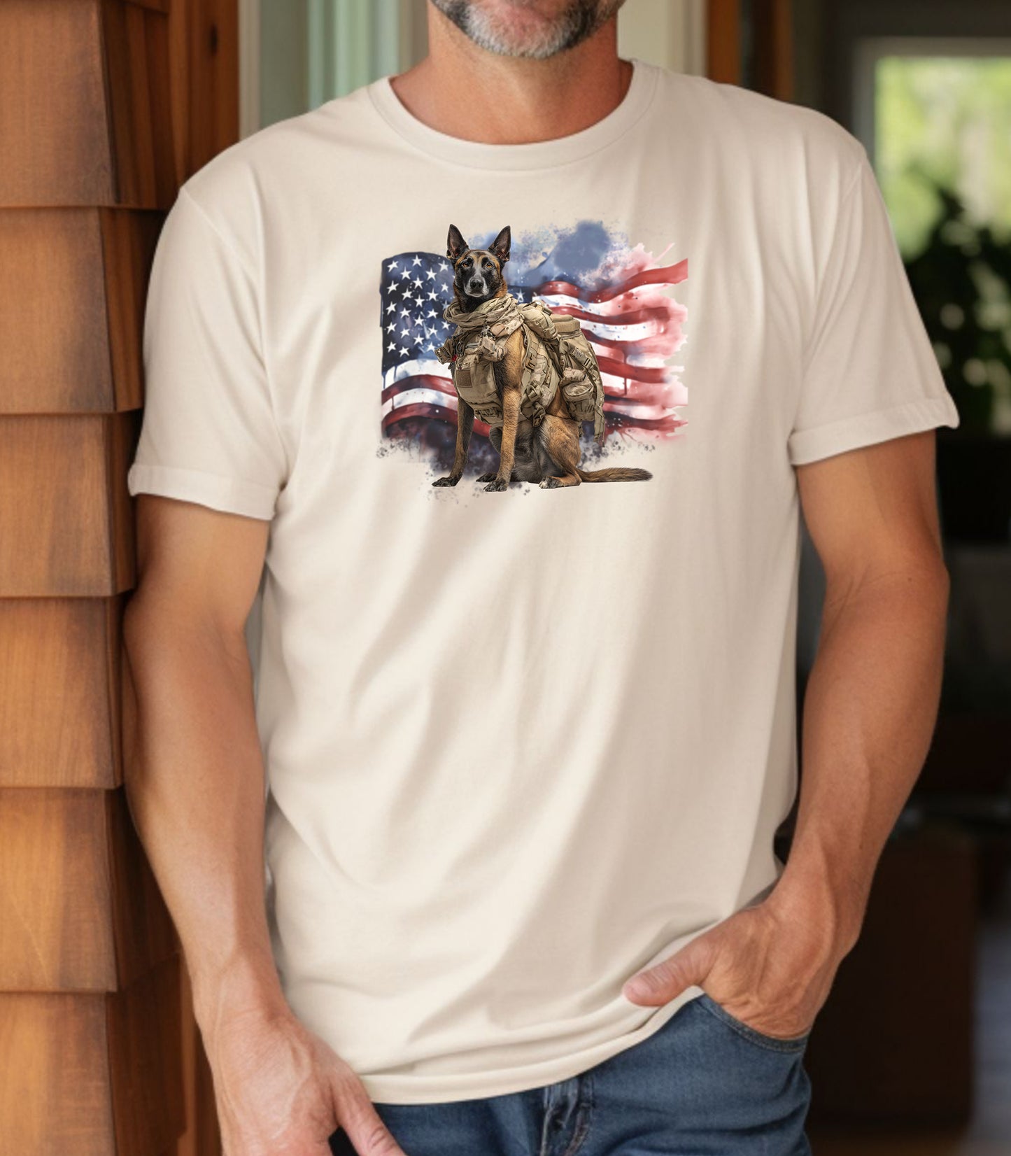 Military K-9 T-Shirt, Patriotic Working Dog Hero Tee