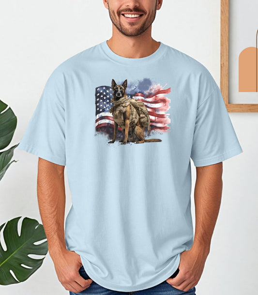 Military K-9 T-Shirt, Patriotic Working Dog Hero Tee