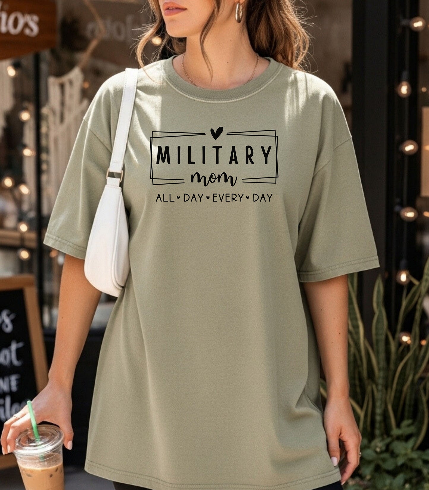 Military Mom T-Shirt, "All Day Every Day" Tribute Tee, Mother's Day Gift