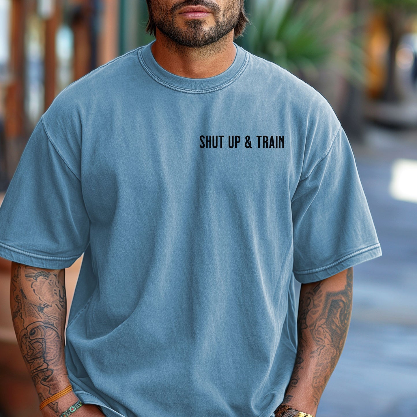 Shut Up & Train Gym T-Shirt, Hardcore Fitness Motivation Tee