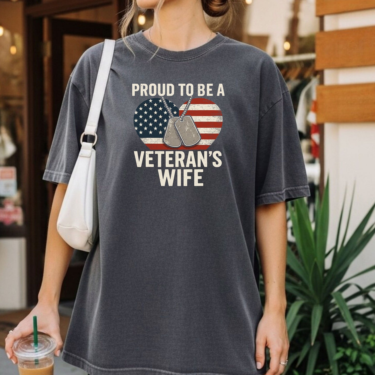 Proud to Be a Veteran’s Wife T-Shirt, Military Spouse Pride Tee