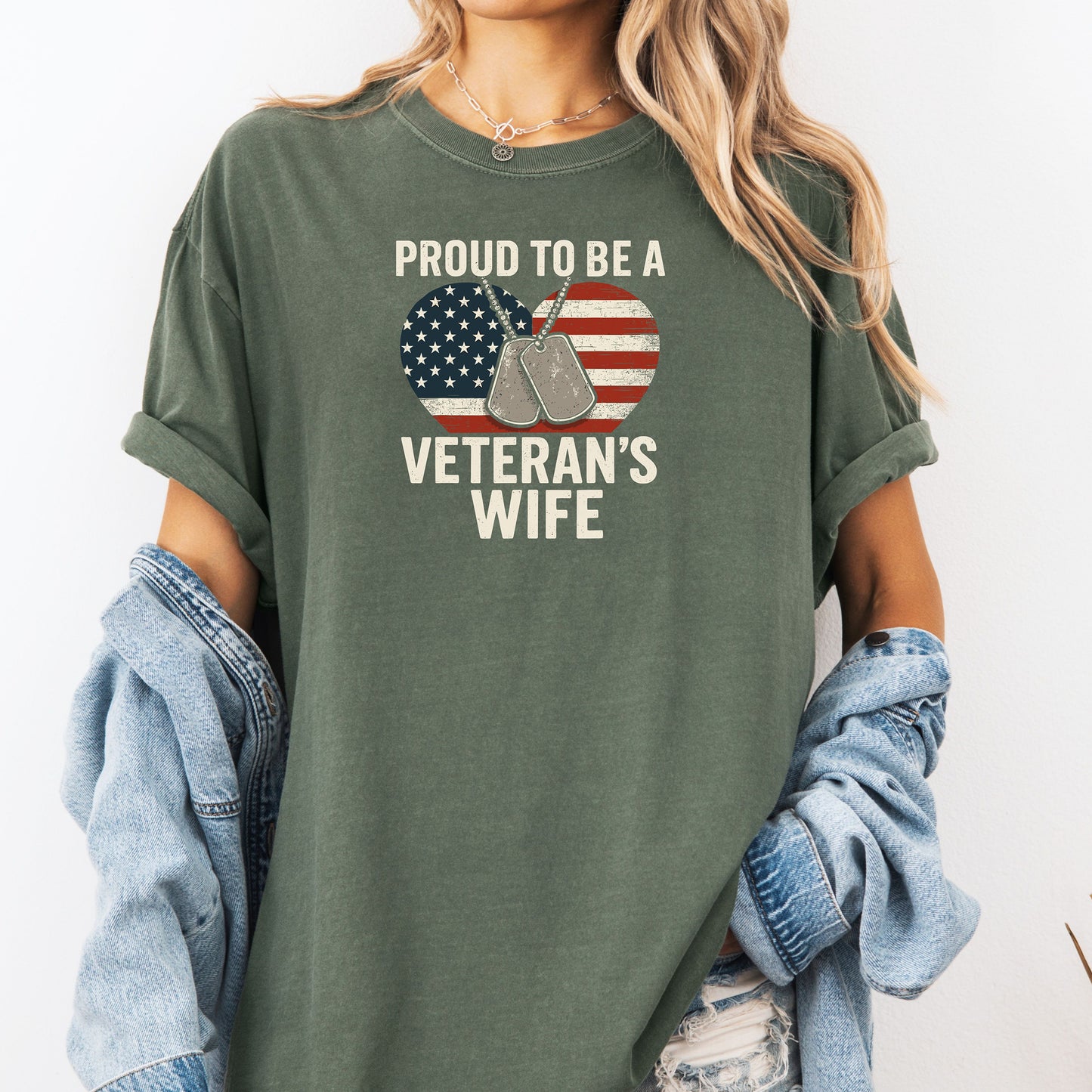 Proud to Be a Veteran’s Wife T-Shirt, Military Spouse Pride Tee