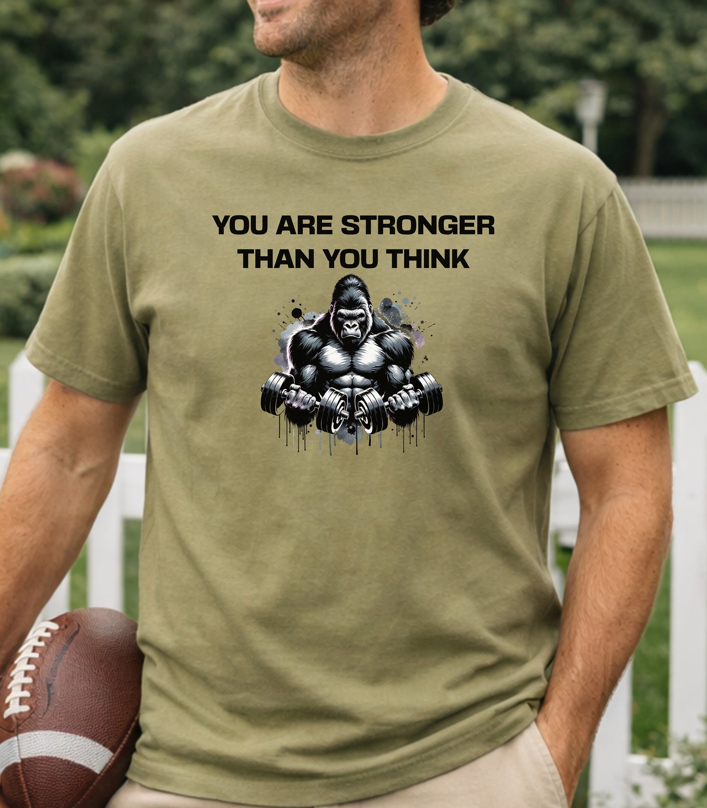 You Are Stronger Than You Think Gym T-Shirt, Gorilla Strength Motivation Shirt