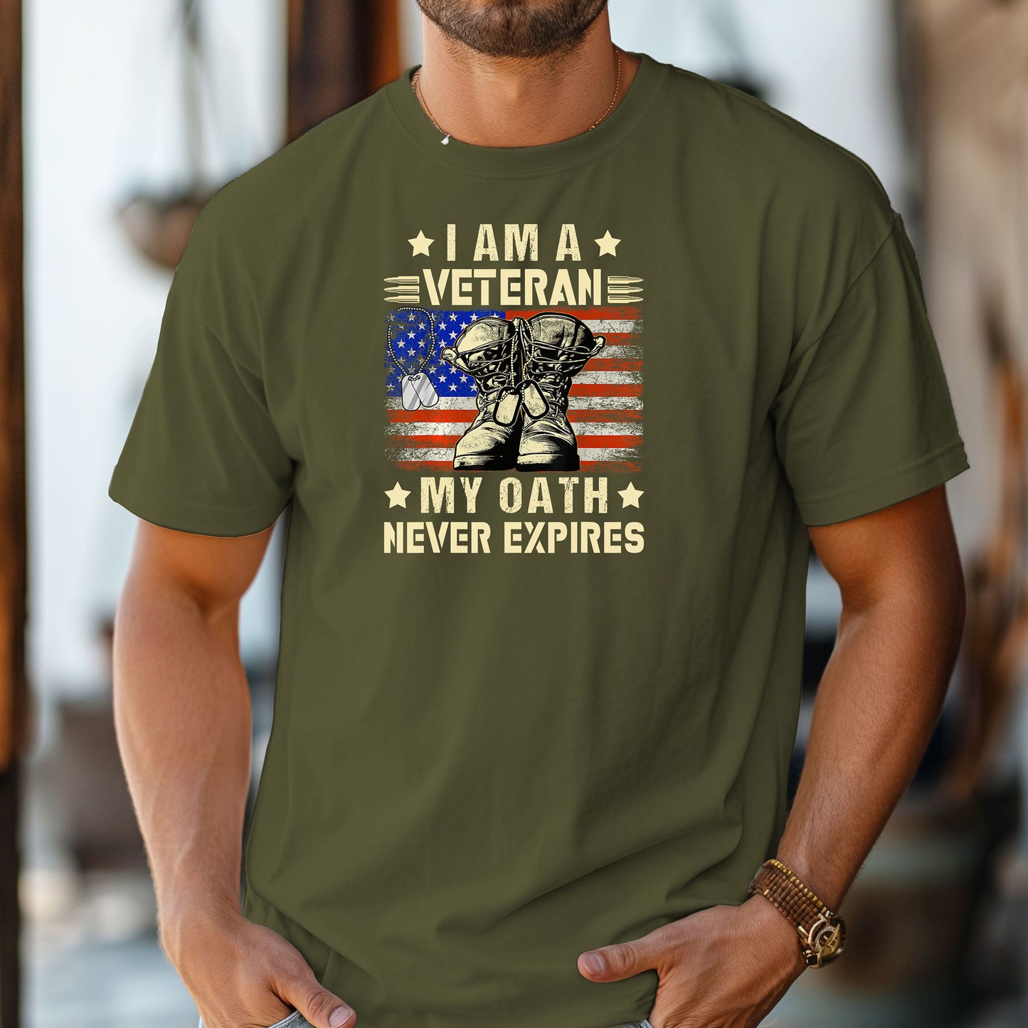I Am a Veteran My Oath Never Expires T-Shirt, Military Pride Tee