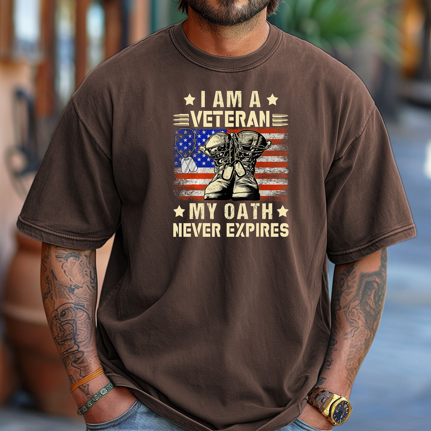 I Am a Veteran My Oath Never Expires T-Shirt, Military Pride Tee