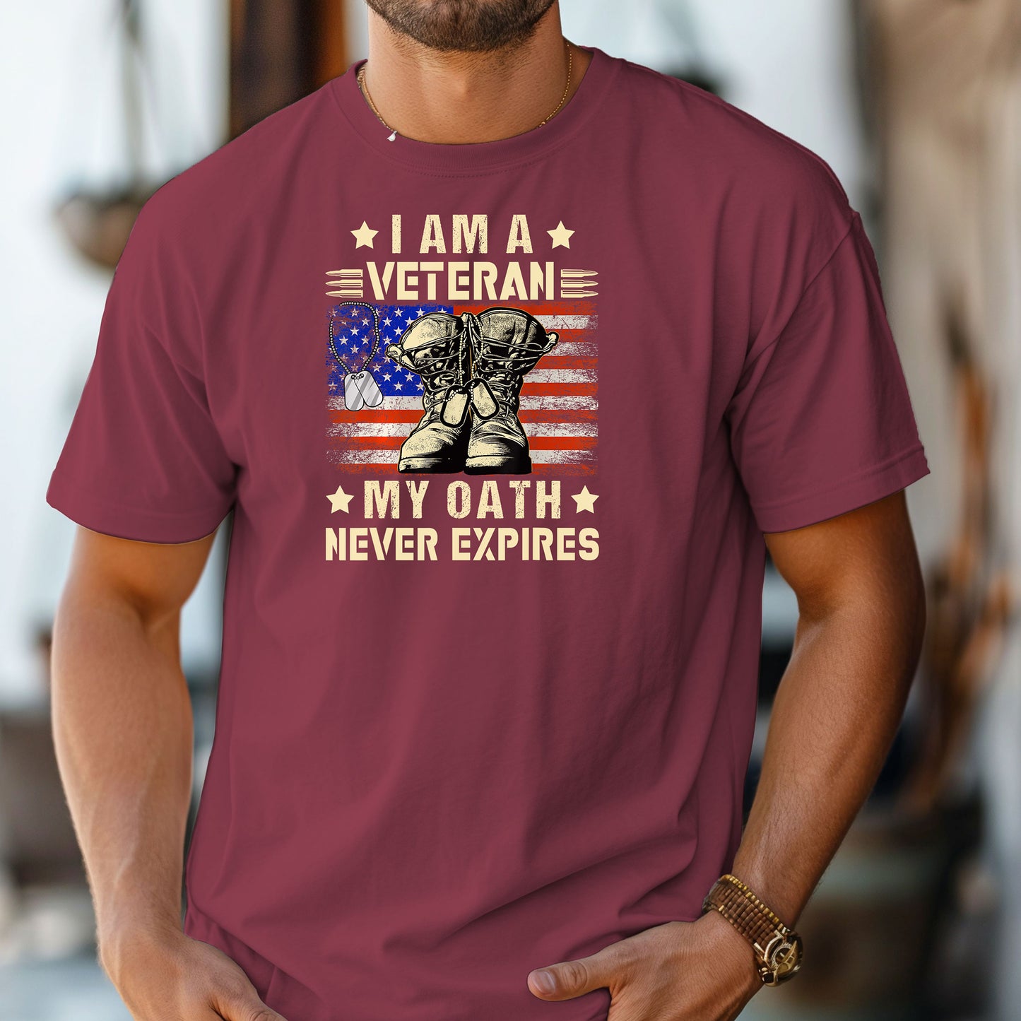 I Am a Veteran My Oath Never Expires T-Shirt, Military Pride Tee