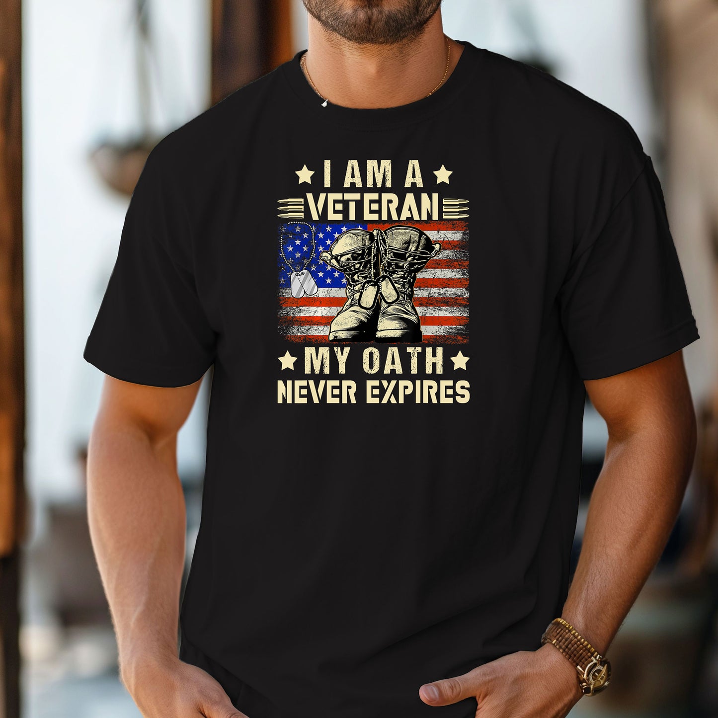 I Am a Veteran My Oath Never Expires T-Shirt, Military Pride Tee