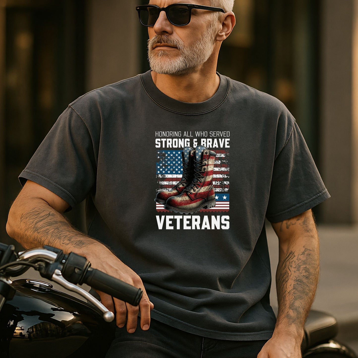 Honoring All Who Served Strong & Brave Veterans T-Shirt, Patriotic Tribute Tee