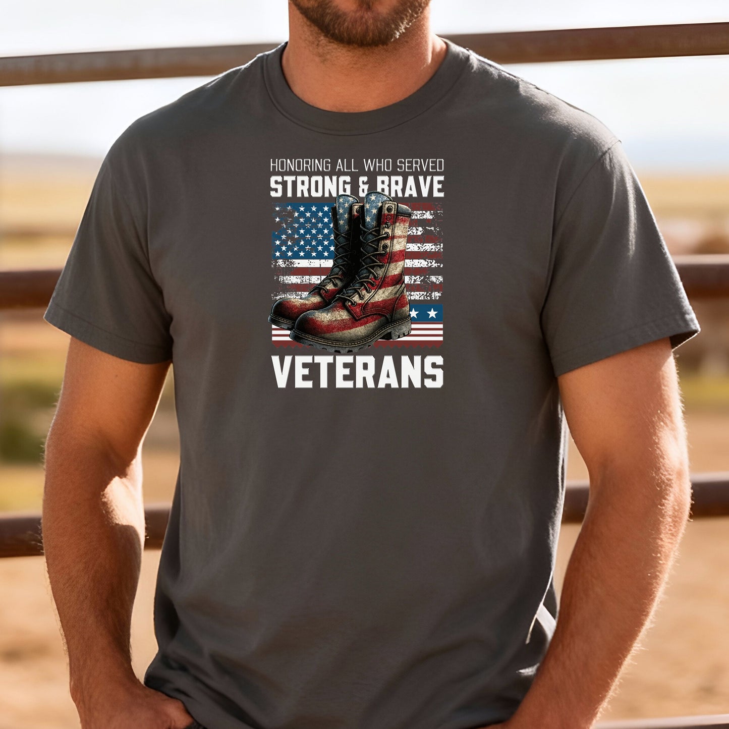 Honoring All Who Served Strong & Brave Veterans T-Shirt, Patriotic Tribute Tee