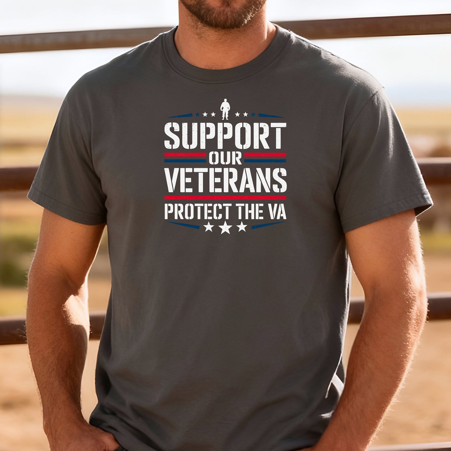 Support Our Veterans, Protect the VA T-Shirt, Military Advocacy Tee