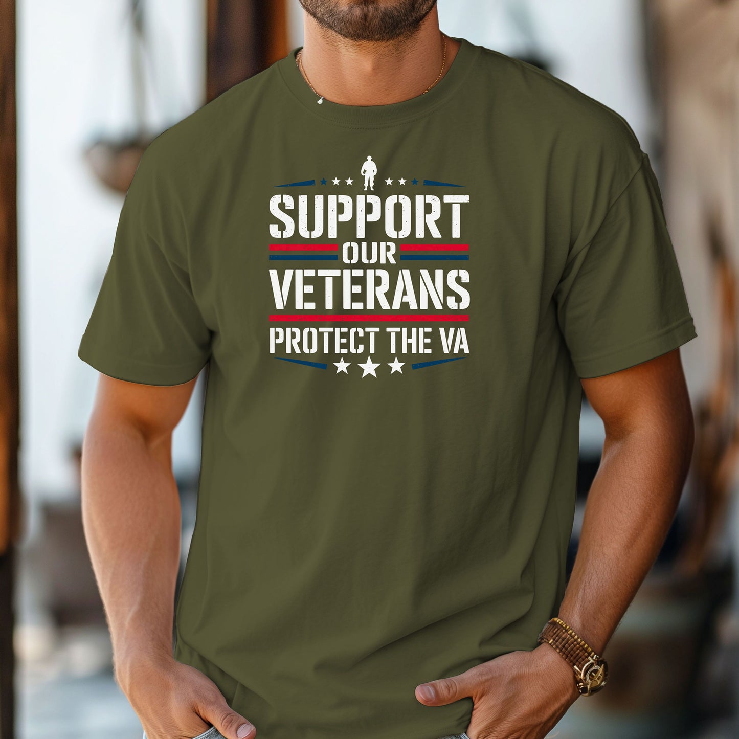 Support Our Veterans, Protect the VA T-Shirt, Military Advocacy Tee