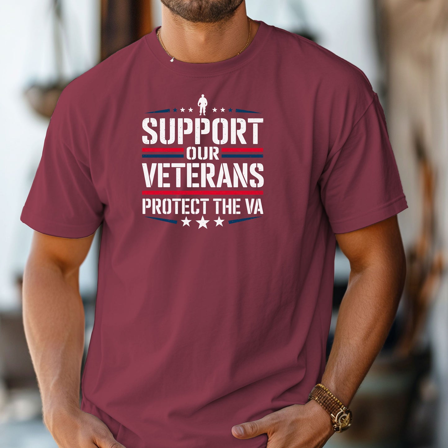 Support Our Veterans, Protect the VA T-Shirt, Military Advocacy Tee
