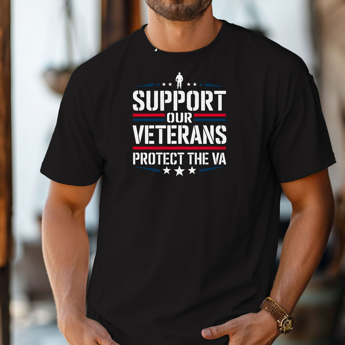 Support Our Veterans, Protect the VA T-Shirt, Military Advocacy Tee