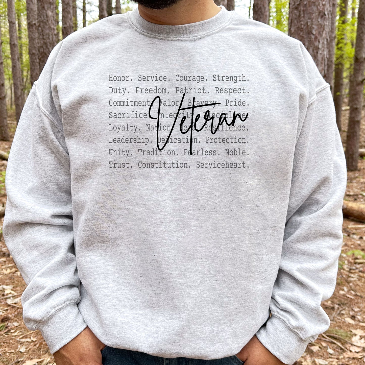 Veteran Definition Sweatshirt, Meaning of Service & Sacrifice Pullover