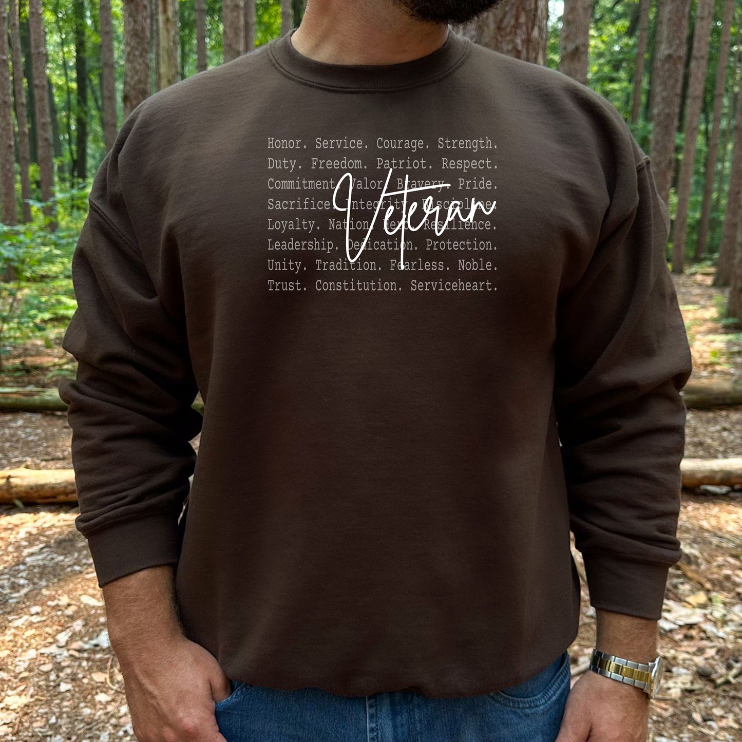 Veteran Definition Sweatshirt, Meaning of Service & Sacrifice Pullover