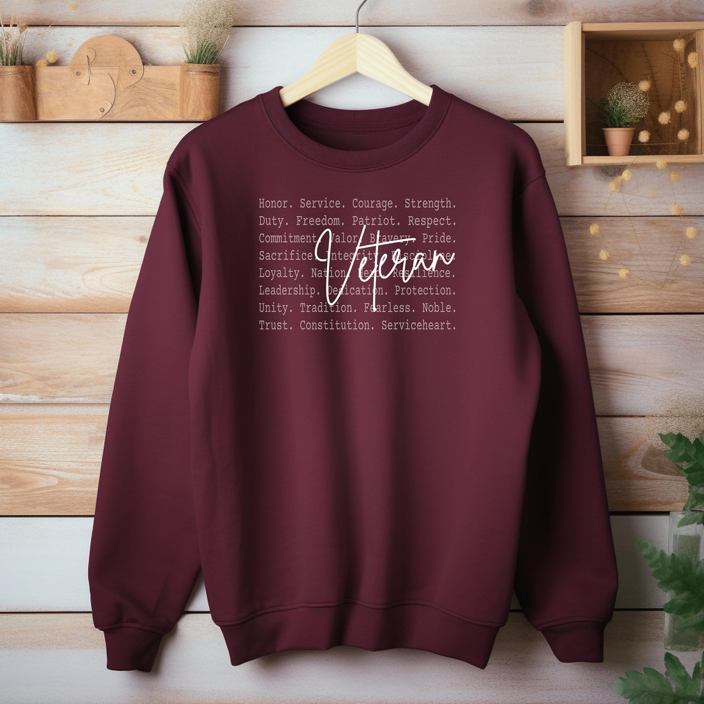 Veteran Definition Sweatshirt, Meaning of Service & Sacrifice Pullover