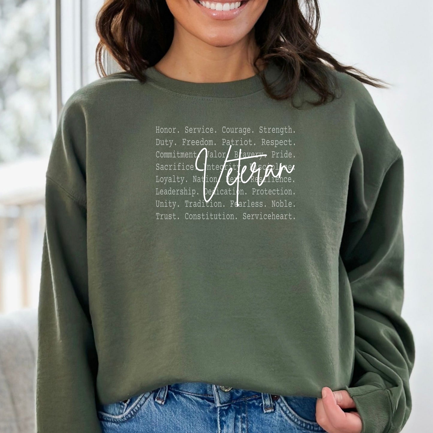 Veteran Definition Sweatshirt, Meaning of Service & Sacrifice Pullover