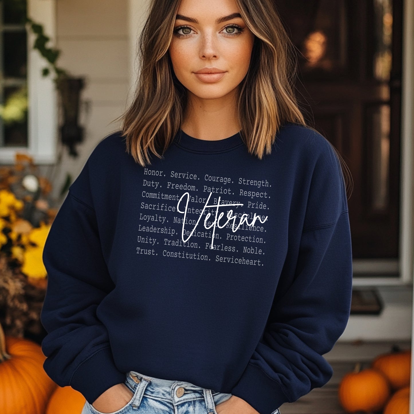 Veteran Definition Sweatshirt, Meaning of Service & Sacrifice Pullover