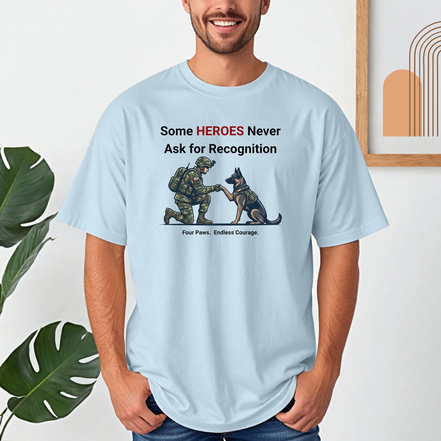 Four Paws, Endless Courage, Military K-9 Tribute T-Shirt