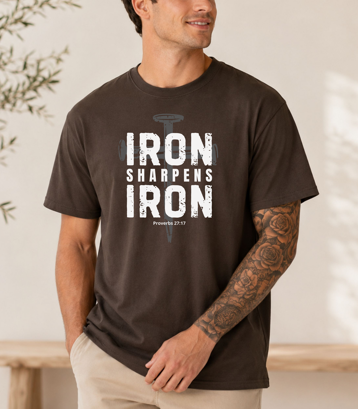 Iron Sharpens Iron Proverbs 27:17 T-Shirt