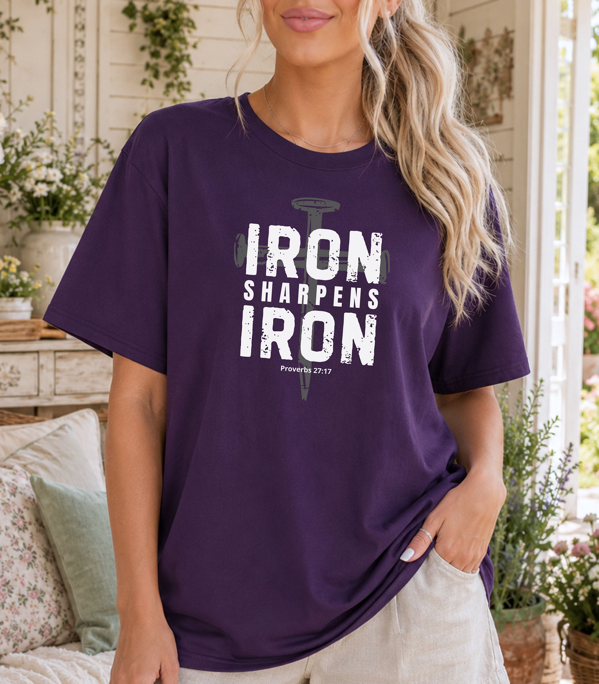Iron Sharpens Iron Proverbs 27:17 T-Shirt
