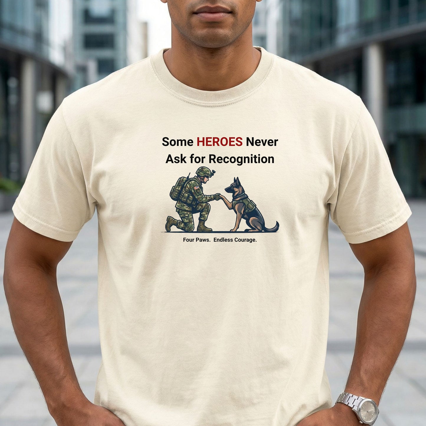 Four Paws, Endless Courage, Military K-9 Tribute T-Shirt