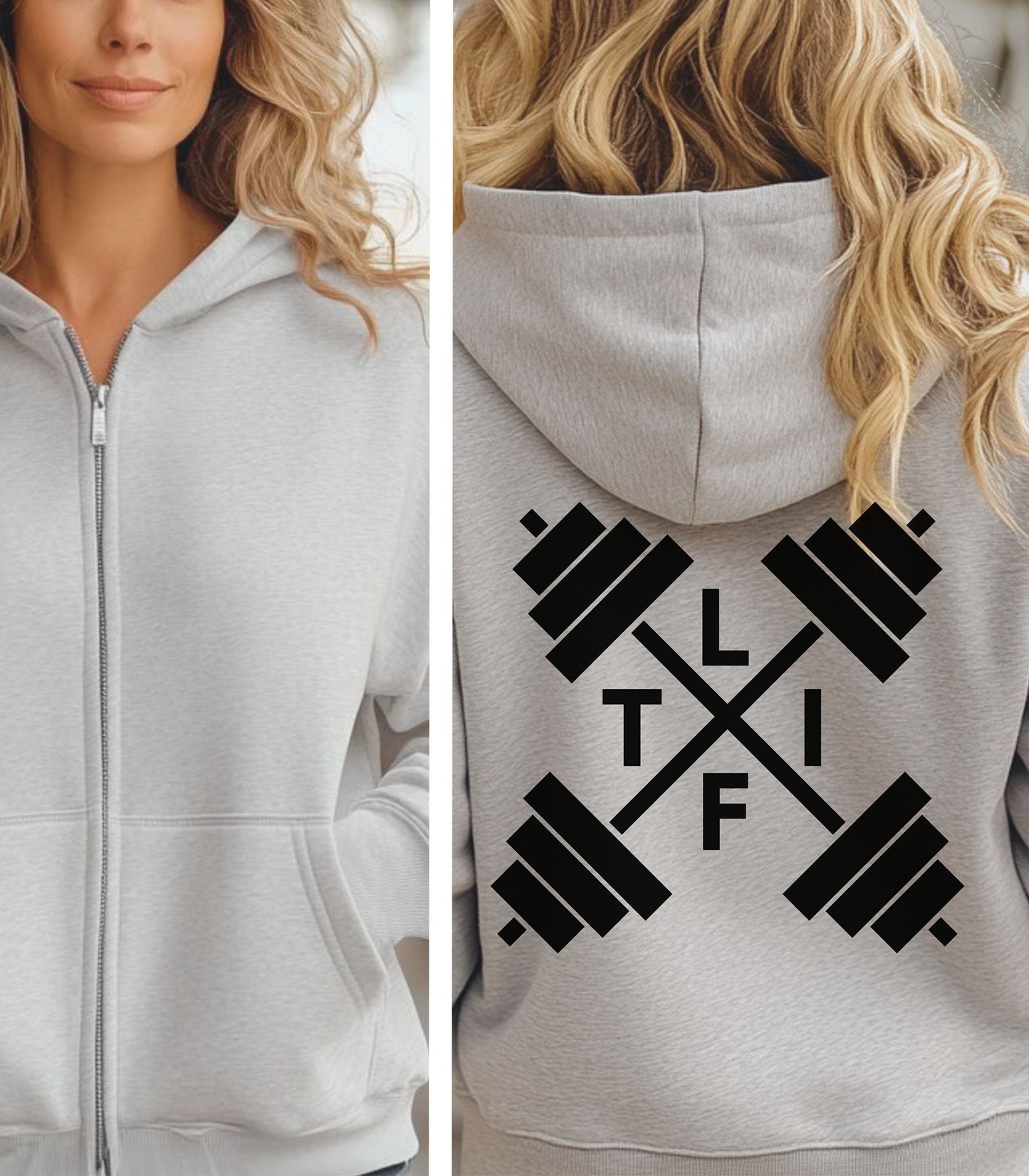 L-I-F-T Barbell Hoodie, Bold Back Design for Gym Lovers