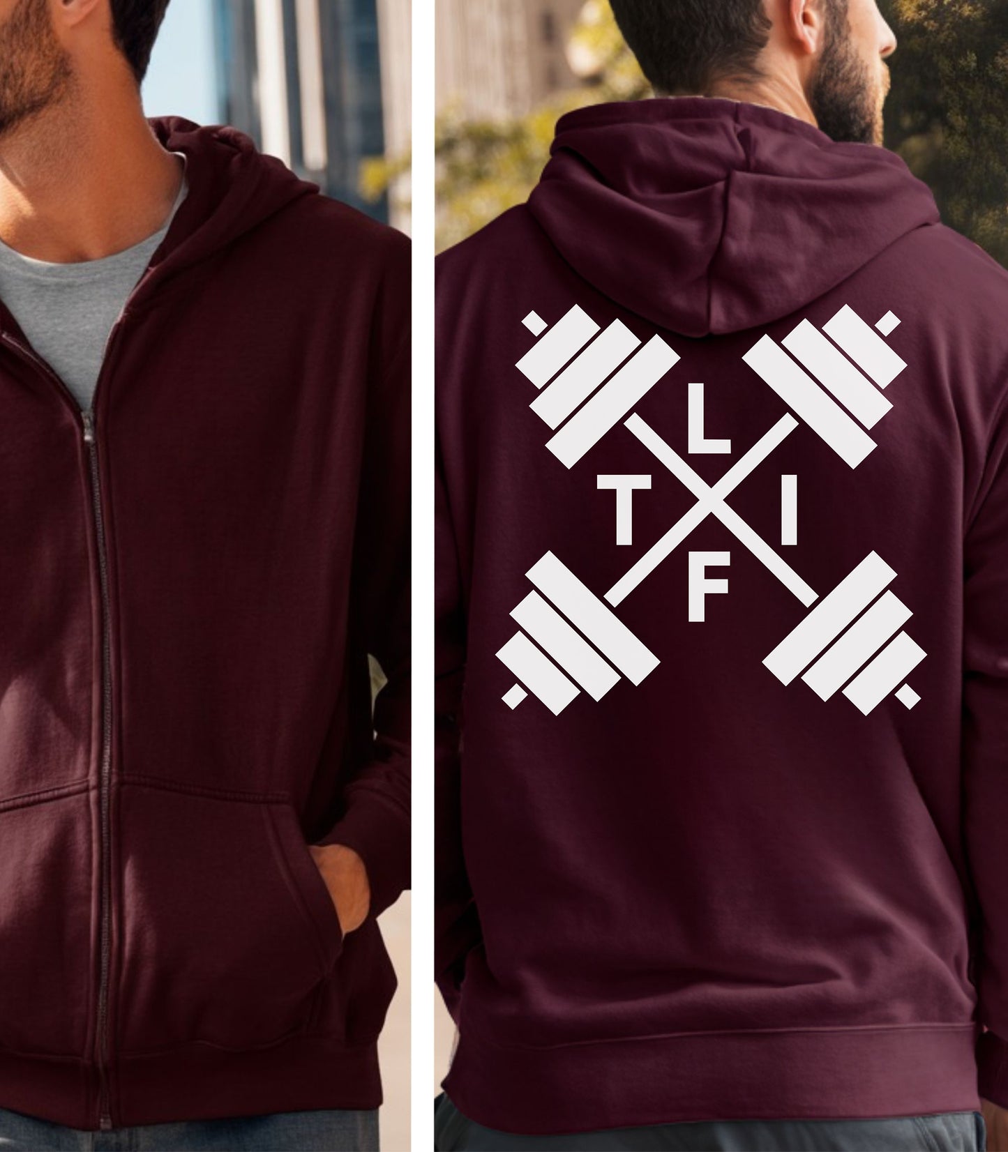 L-I-F-T Barbell Hoodie, Bold Back Design for Gym Lovers