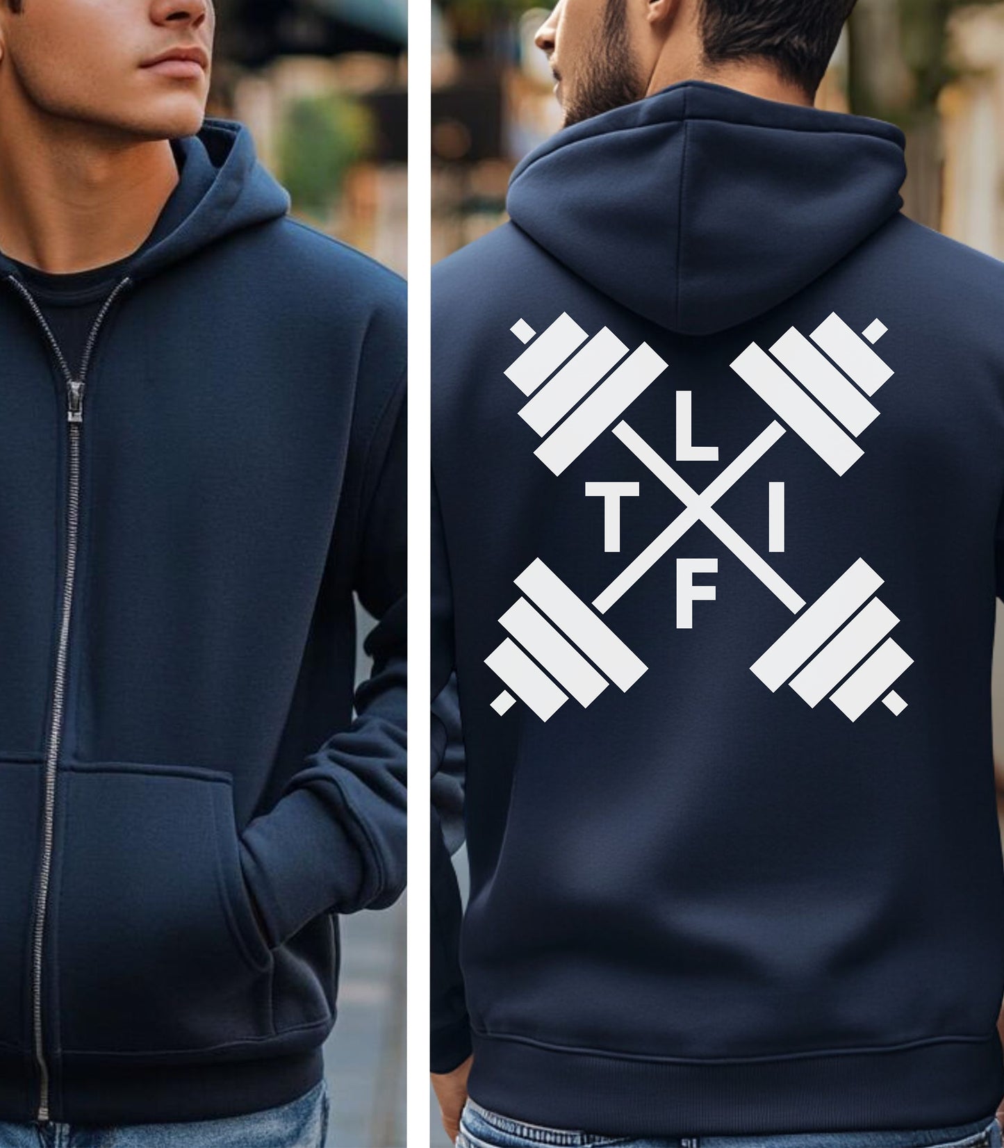 L-I-F-T Barbell Hoodie, Bold Back Design for Gym Lovers
