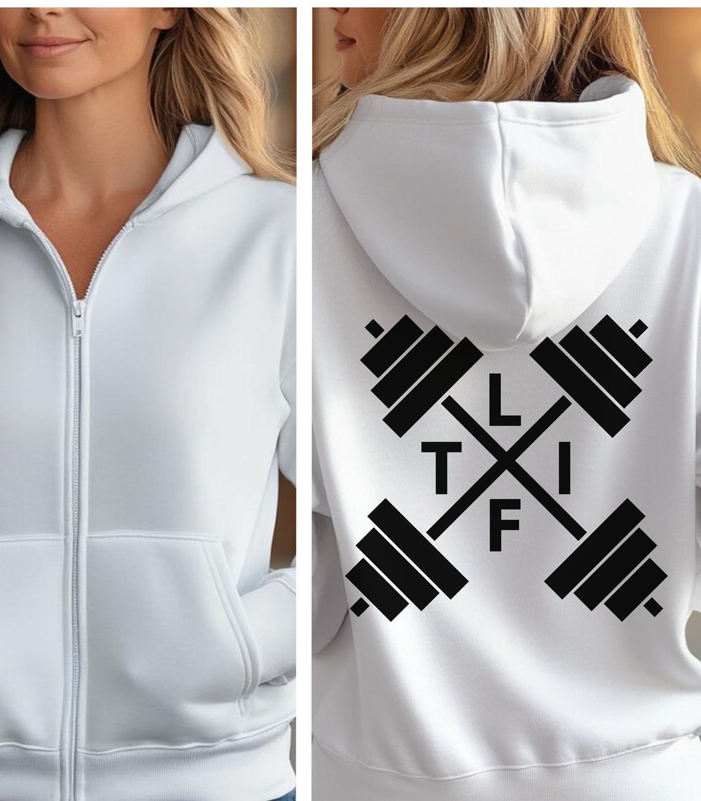 L-I-F-T Barbell Hoodie, Bold Back Design for Gym Lovers