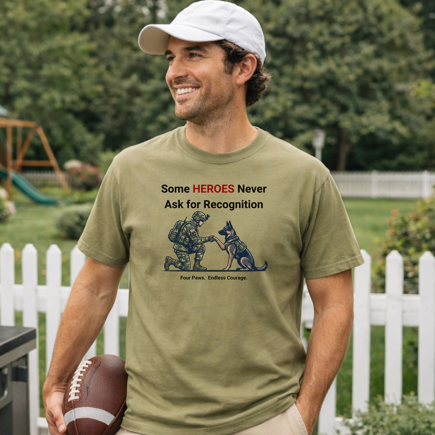 Four Paws, Endless Courage, Military K-9 Tribute T-Shirt