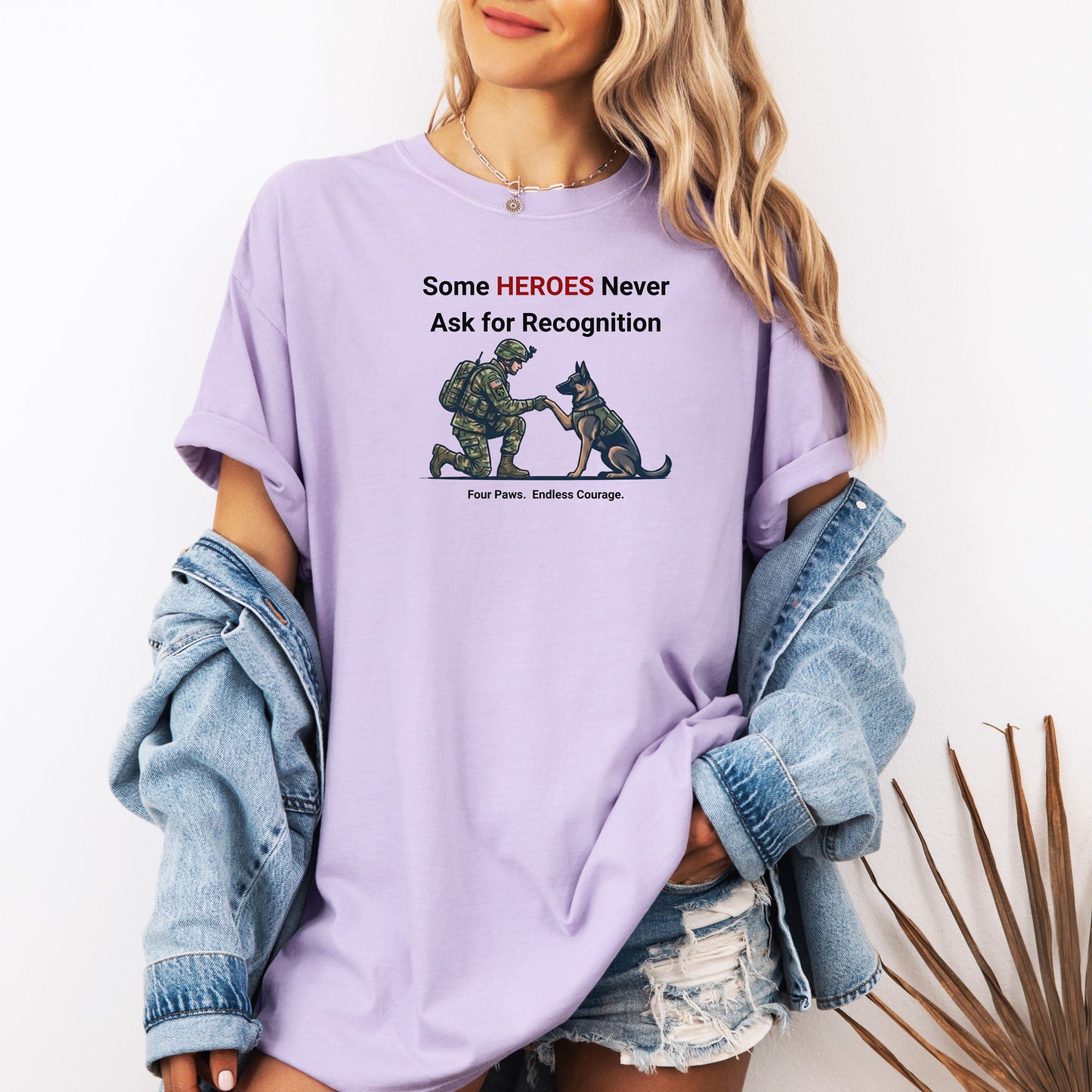 Four Paws, Endless Courage, Military K-9 Tribute T-Shirt