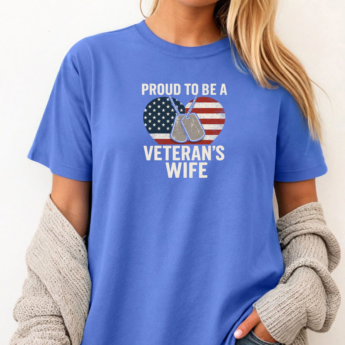 Proud to Be a Veteran’s Wife T-Shirt, Military Spouse Pride Tee