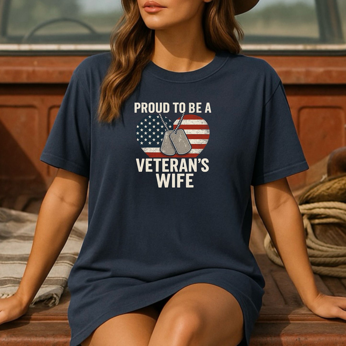 Proud to Be a Veteran’s Wife T-Shirt, Military Spouse Pride Tee
