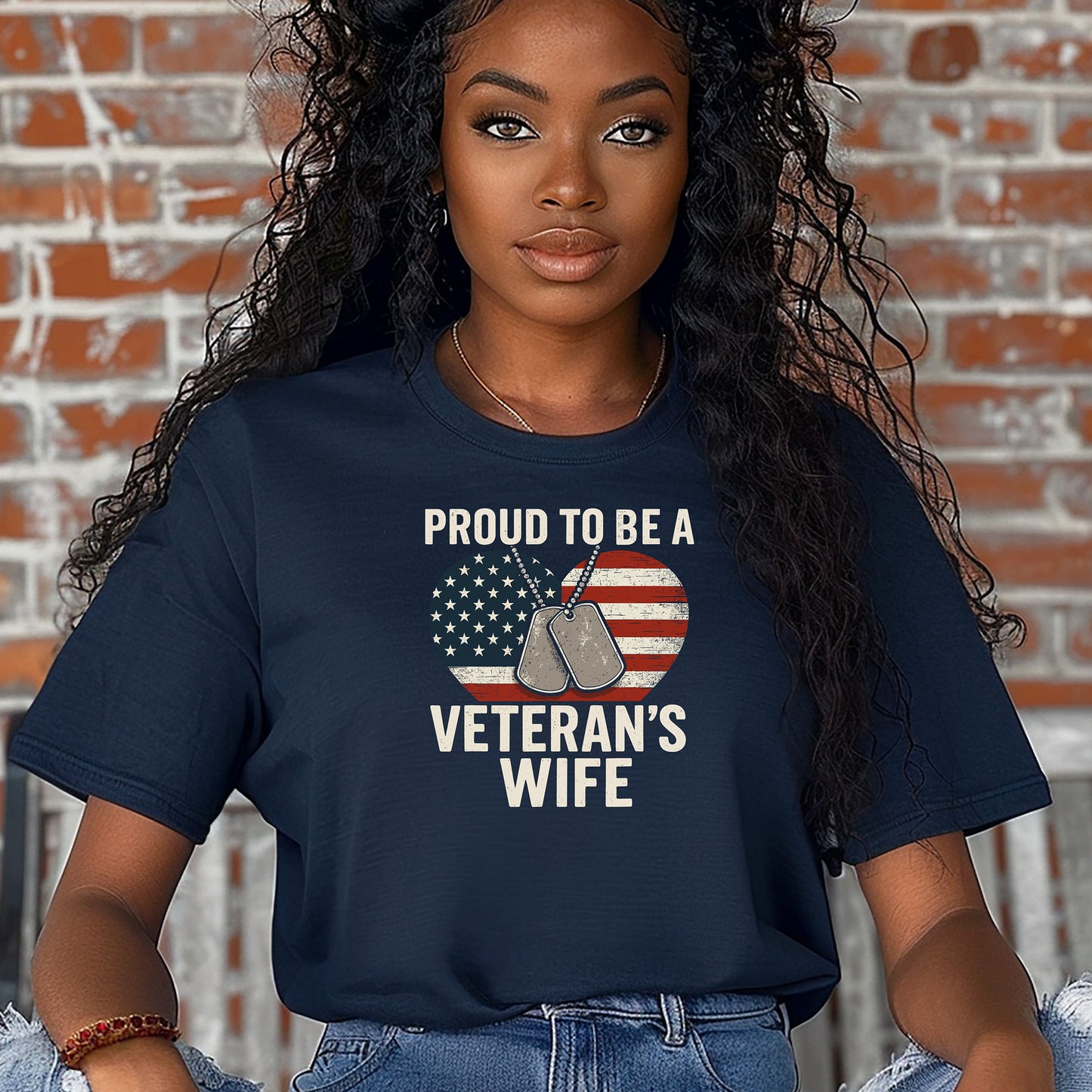 Proud to Be a Veteran’s Wife T-Shirt, Military Spouse Pride Tee