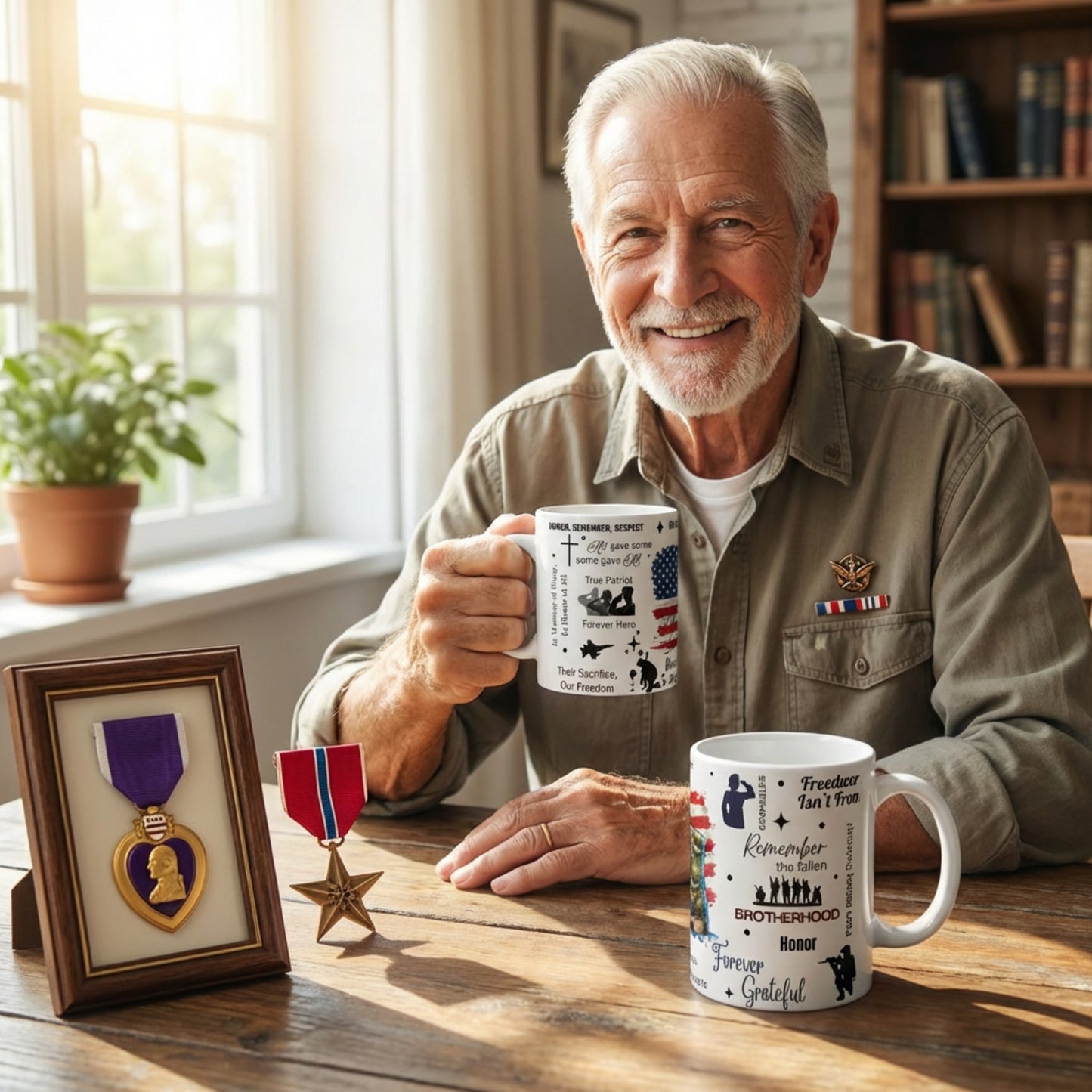Honor Remember Respect Veteran 11oz Mug, Patriotic Memorial Tribute Cup