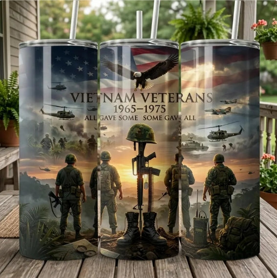 Vietnam Veteran 1965–1975 20oz Military Memorial Tumbler
